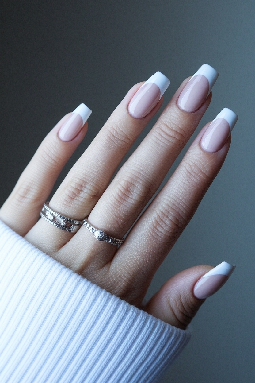 Milky White French Tip Nails: A Classy Choice outfit idea