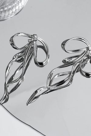 New Style Trends - Abstract Flow Ribbon Aesthetic Earrings - Outfit Ideas