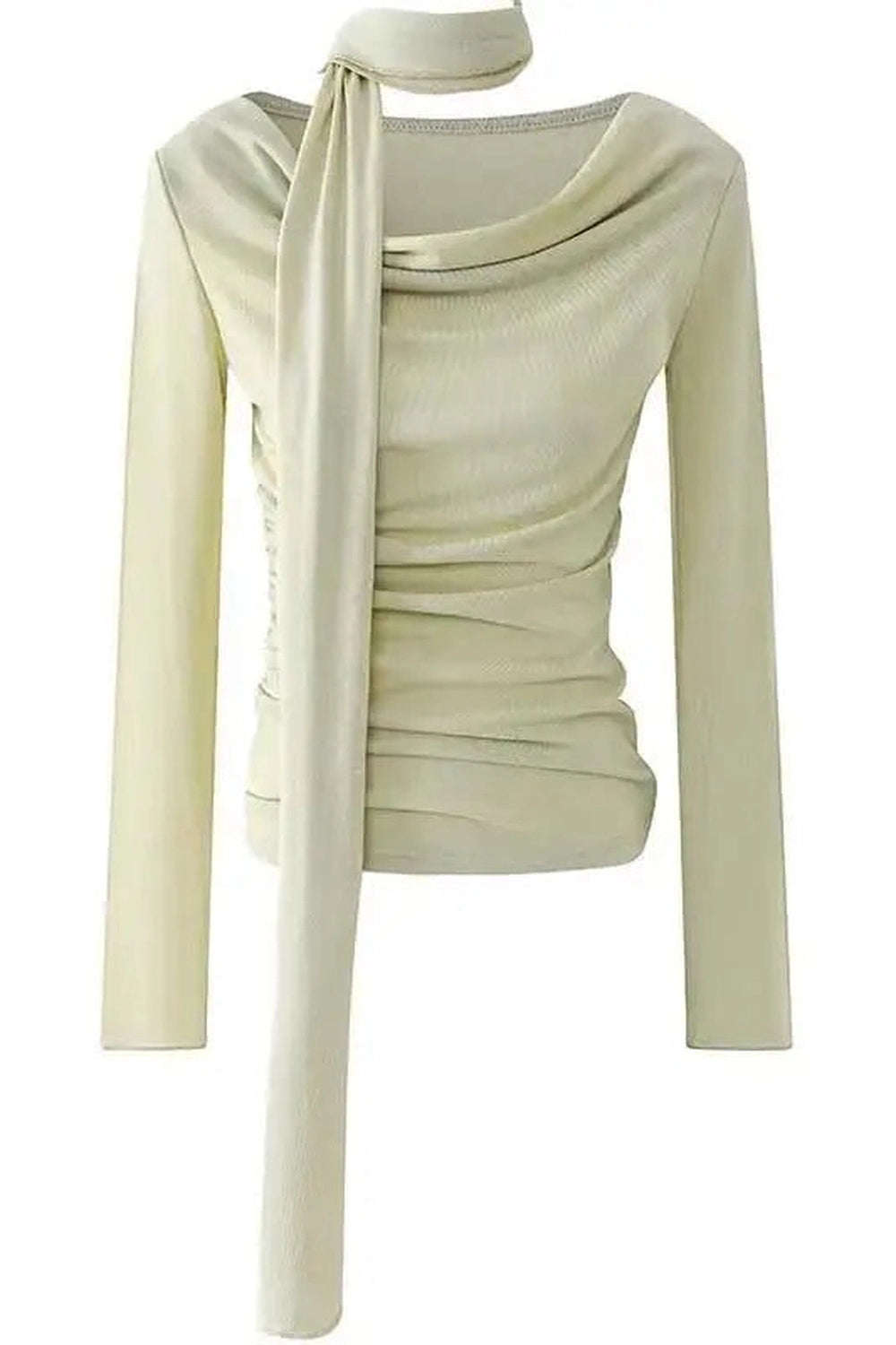 New Style Trends - Acubi Asymmetrical Drape Neck Top - Outfit Ideas