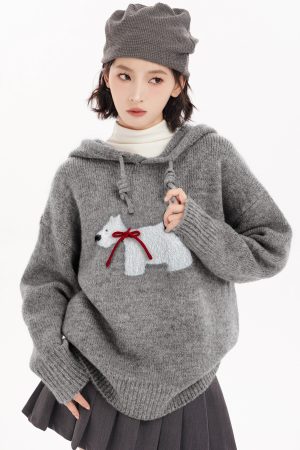 New Style Trends - Acubi Cozy Polar Charm Knit Hoodie - Outfit Ideas