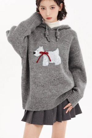 New Style Trends - Acubi Cozy Polar Charm Knit Hoodie - Outfit Ideas