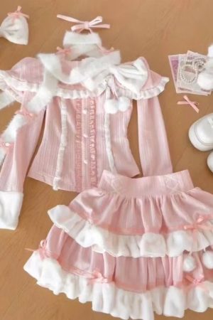 New Style Trends - Acubi Dark Doll Bow-Knit Outfit Set - Outfit Ideas