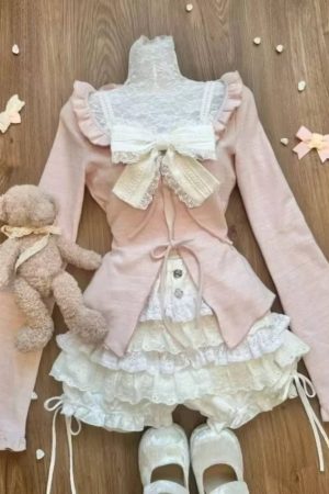 New Style Trends - Acubi Dark Doll Bow-Knit Outfit Set - Outfit Ideas