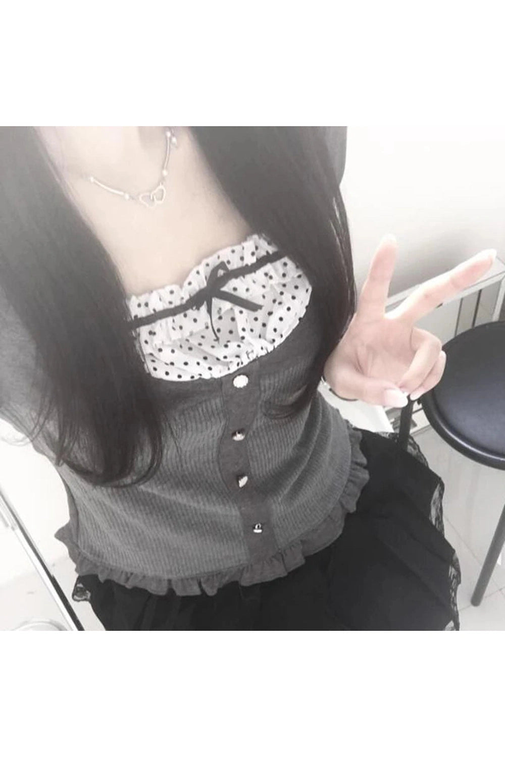 New Style Trends - Acubi Graphite Glamour Ruffle Cardigan - Outfit Ideas