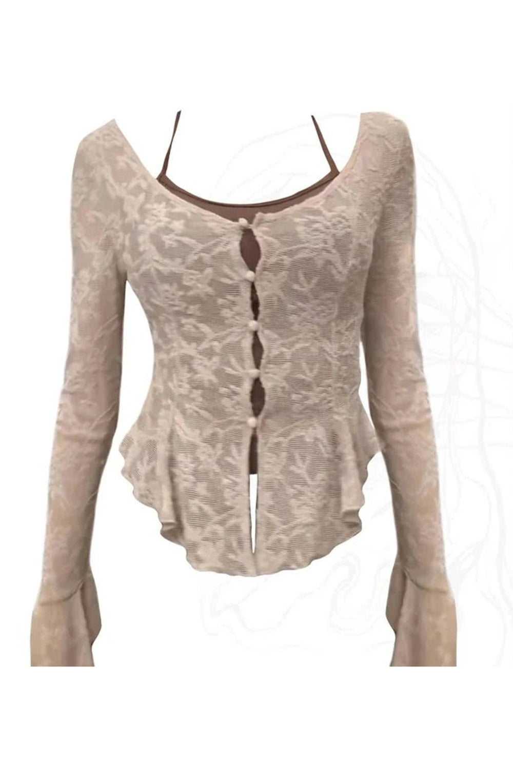 New Style Trends - Acubi Lace Flare Sleeve Blouse - Outfit Ideas