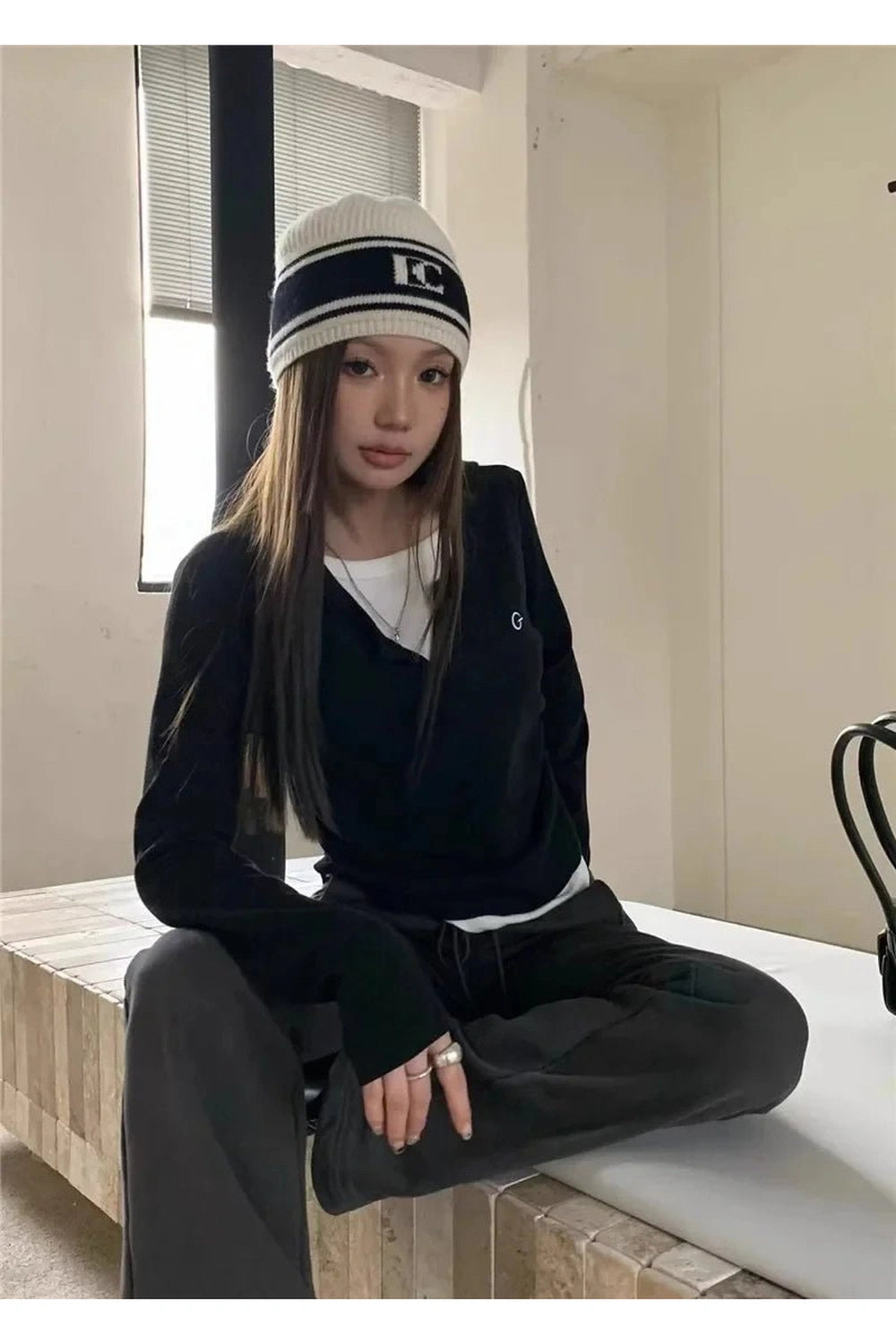 New Style Trends - Acubi Minimalist Split Neck Layered Top - Outfit Ideas