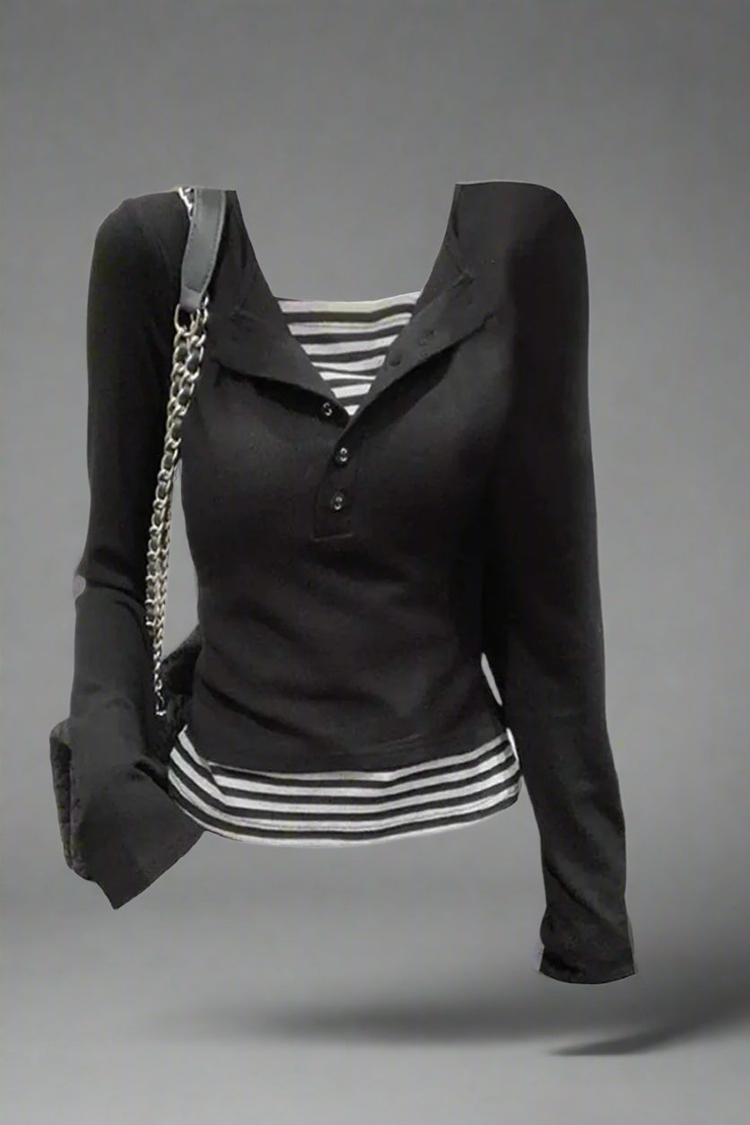 New Style Trends - Acubi Noir Nautical Layered Top - Outfit Ideas
