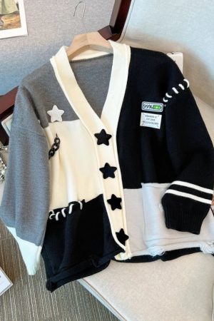 New Style Trends - Acubi Stellar Patchwork Cardigan - Outfit Ideas