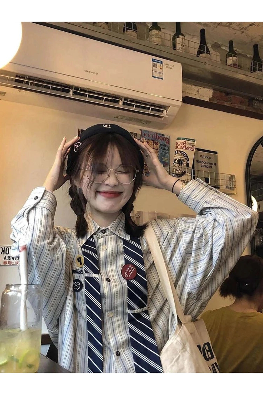 New Style Trends - Acubi Striped Button-Up Shirt - Outfit Ideas