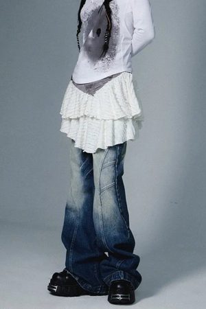 New Style Trends - Acubi Style Frosted Layers Skirt - Outfit Ideas