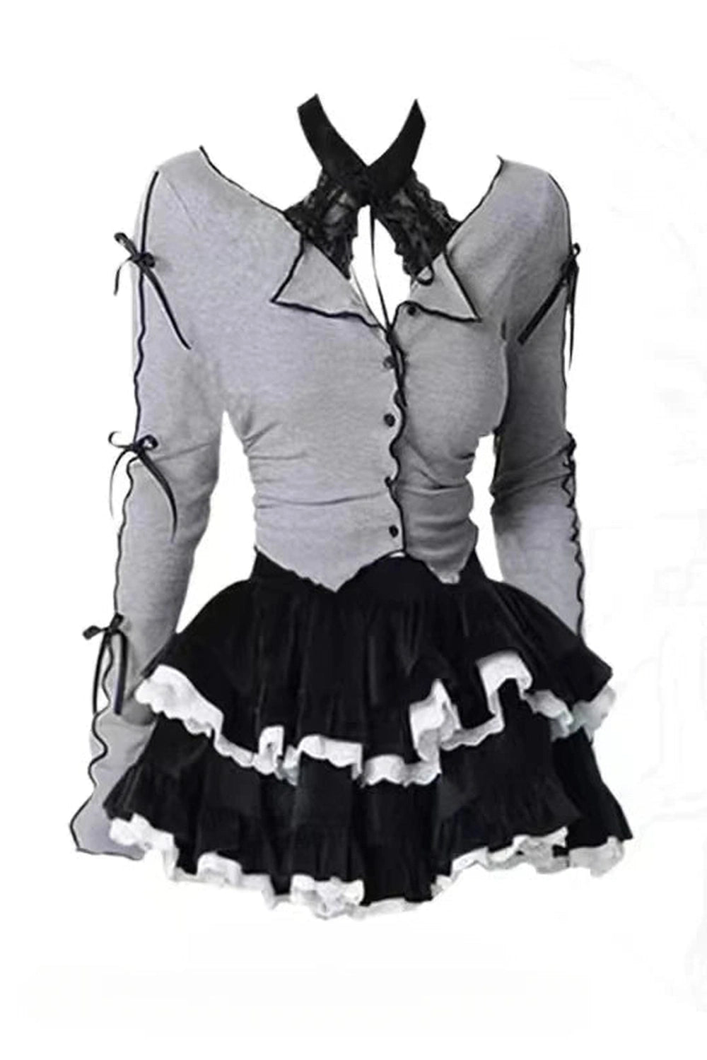 New Style Trends - Acubi Two-Piece Long Sleeve Outfit Set - Outfit Ideas