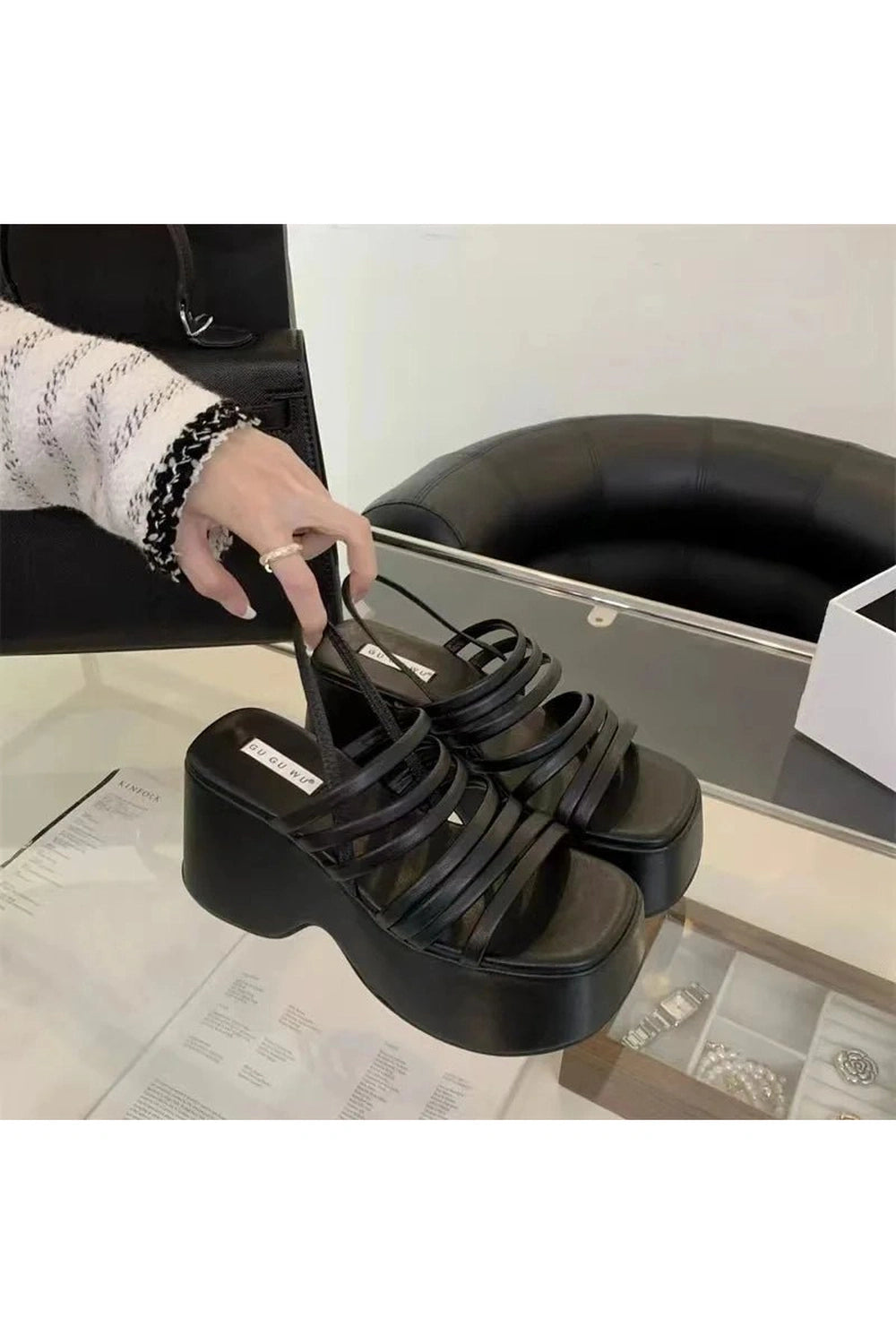 New Style Trends - Aesthetic Alt Chunky Heels Sandals - Outfit Ideas