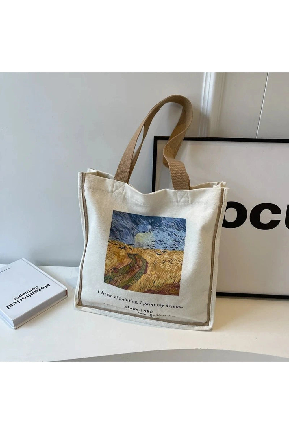 New Style Trends - Aesthetic Artwork Canvas Shopper Bag - Outfit Ideas