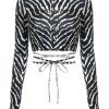 New Style Trends - Aesthetic Backless Long Sleeve Zebra Crop Top - Outfit Ideas