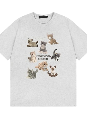 New Style Trends - Aesthetic Cat Save World Cartoon T-shirt - Outfit Ideas