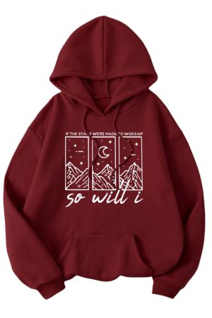 New Style Trends - Aesthetic Crimson Moonrise Hoodie - Outfit Ideas