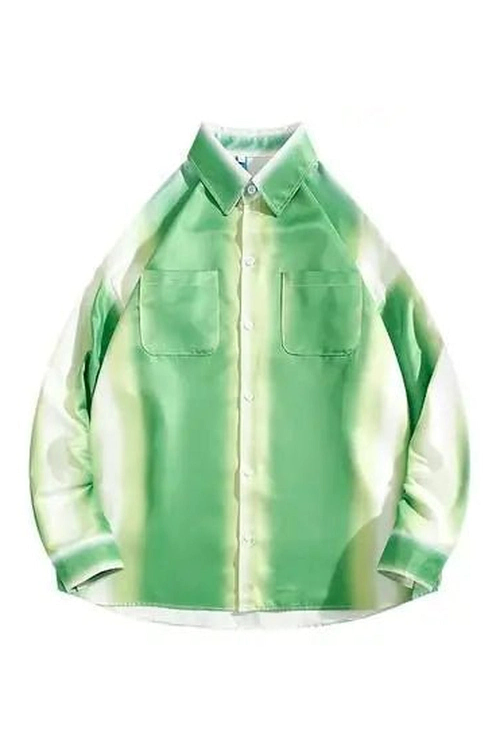 New Style Trends - Aesthetic Green Ombre Button-Up Shirt - Outfit Ideas