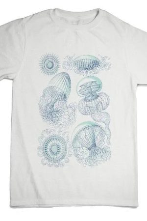 New Style Trends - Aesthetic Jellyfish Sketch Art T-Shirt - Outfit Ideas