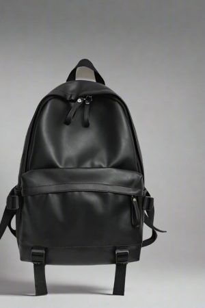 New Style Trends - Aesthetic Leather Rucksack School Backpack - Outfit Ideas