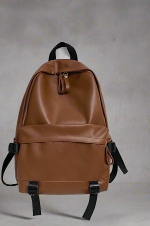 New Style Trends - Aesthetic Leather Rucksack School Backpack - Outfit Ideas
