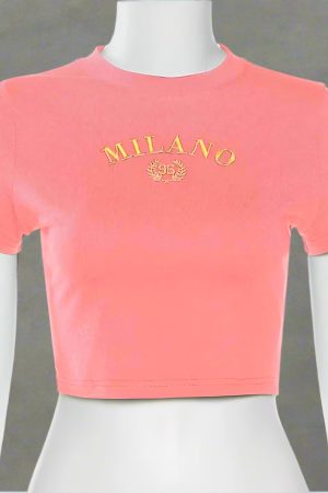 New Style Trends - Aesthetic Milano Crest Cropped Top - Outfit Ideas