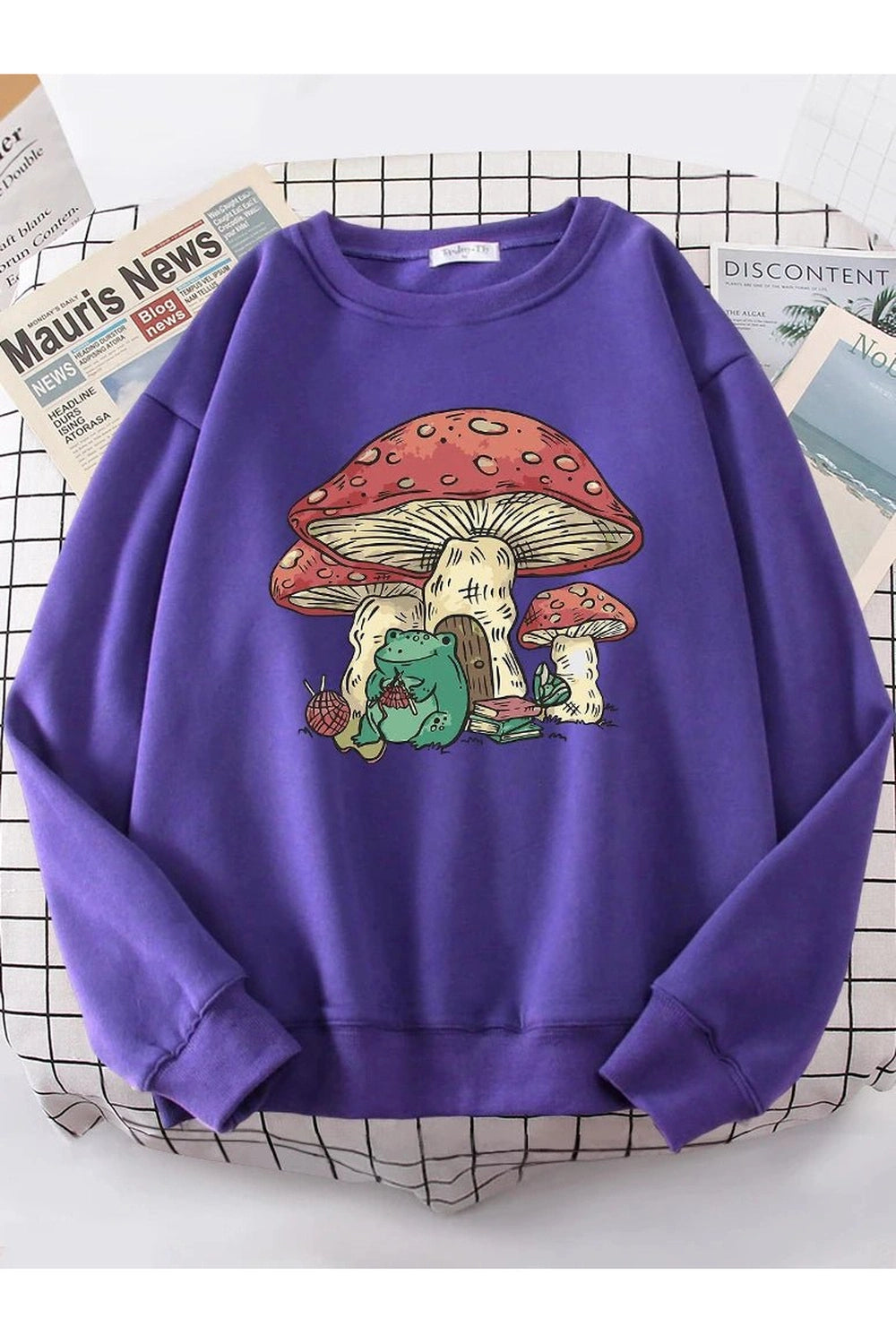 New Style Trends - Aesthetic Mushroom House Frog Oversize Sweatshirt - Outfit Ideas New Style Trends - Aesthetic Mushroom House Frog Oversize Sweatshirt - Outfit Ideas