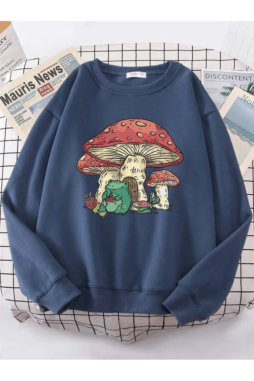 New Style Trends - Aesthetic Mushroom House Frog Oversize Sweatshirt - Outfit Ideas New Style Trends - Aesthetic Mushroom House Frog Oversize Sweatshirt - Outfit Ideas