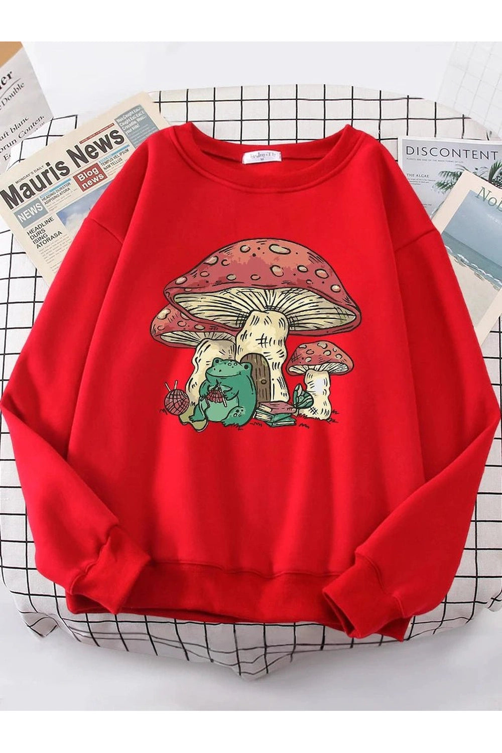 New Style Trends - Aesthetic Mushroom House Frog Oversize Sweatshirt - Outfit Ideas New Style Trends - Aesthetic Mushroom House Frog Oversize Sweatshirt - Outfit Ideas
