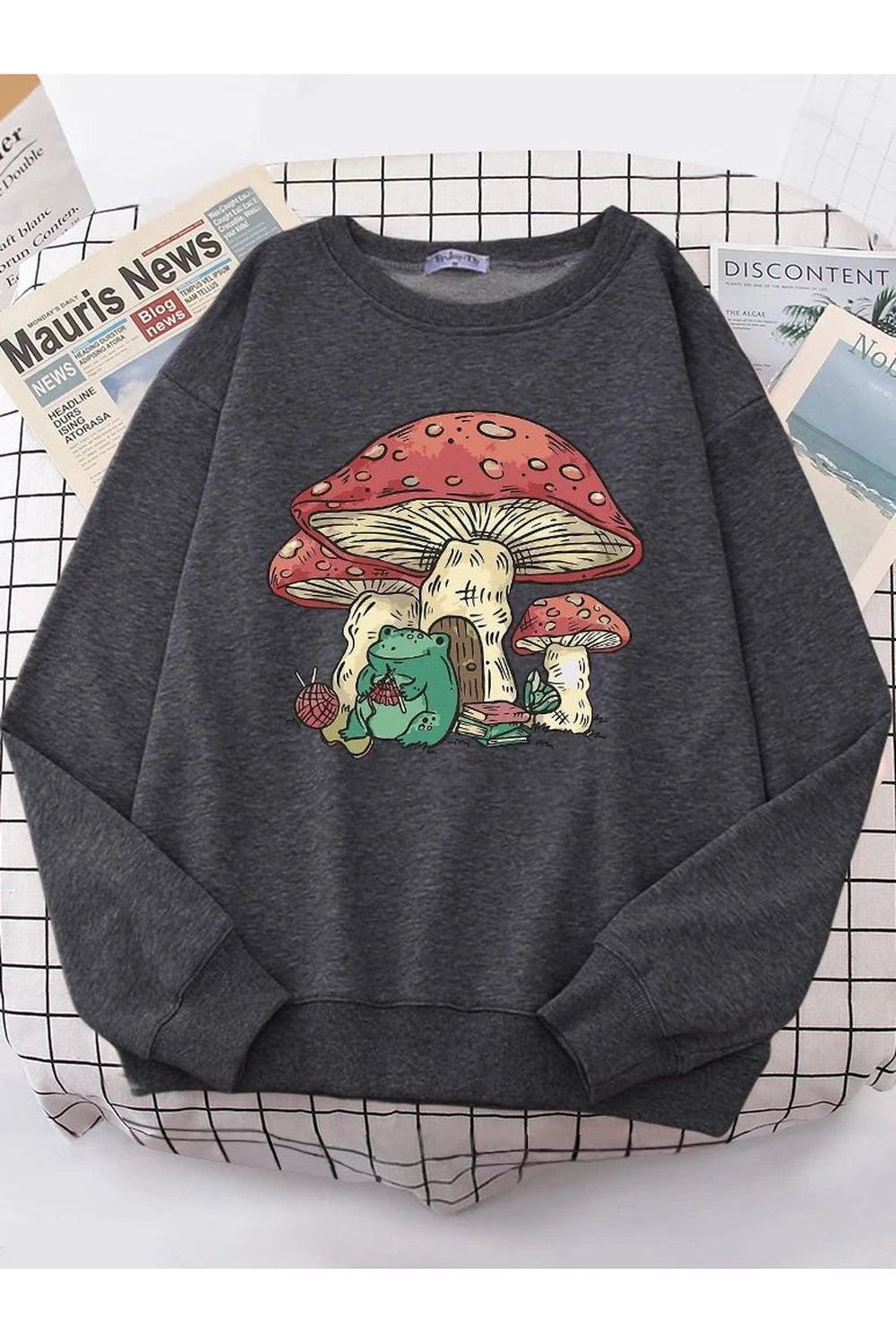 New Style Trends - Aesthetic Mushroom House Frog Oversize Sweatshirt - Outfit Ideas New Style Trends - Aesthetic Mushroom House Frog Oversize Sweatshirt - Outfit Ideas