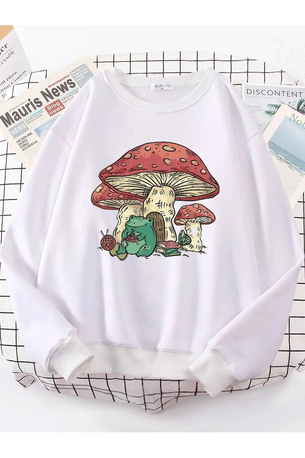 New Style Trends - Aesthetic Mushroom House Frog Oversize Sweatshirt - Outfit Ideas New Style Trends - Aesthetic Mushroom House Frog Oversize Sweatshirt - Outfit Ideas