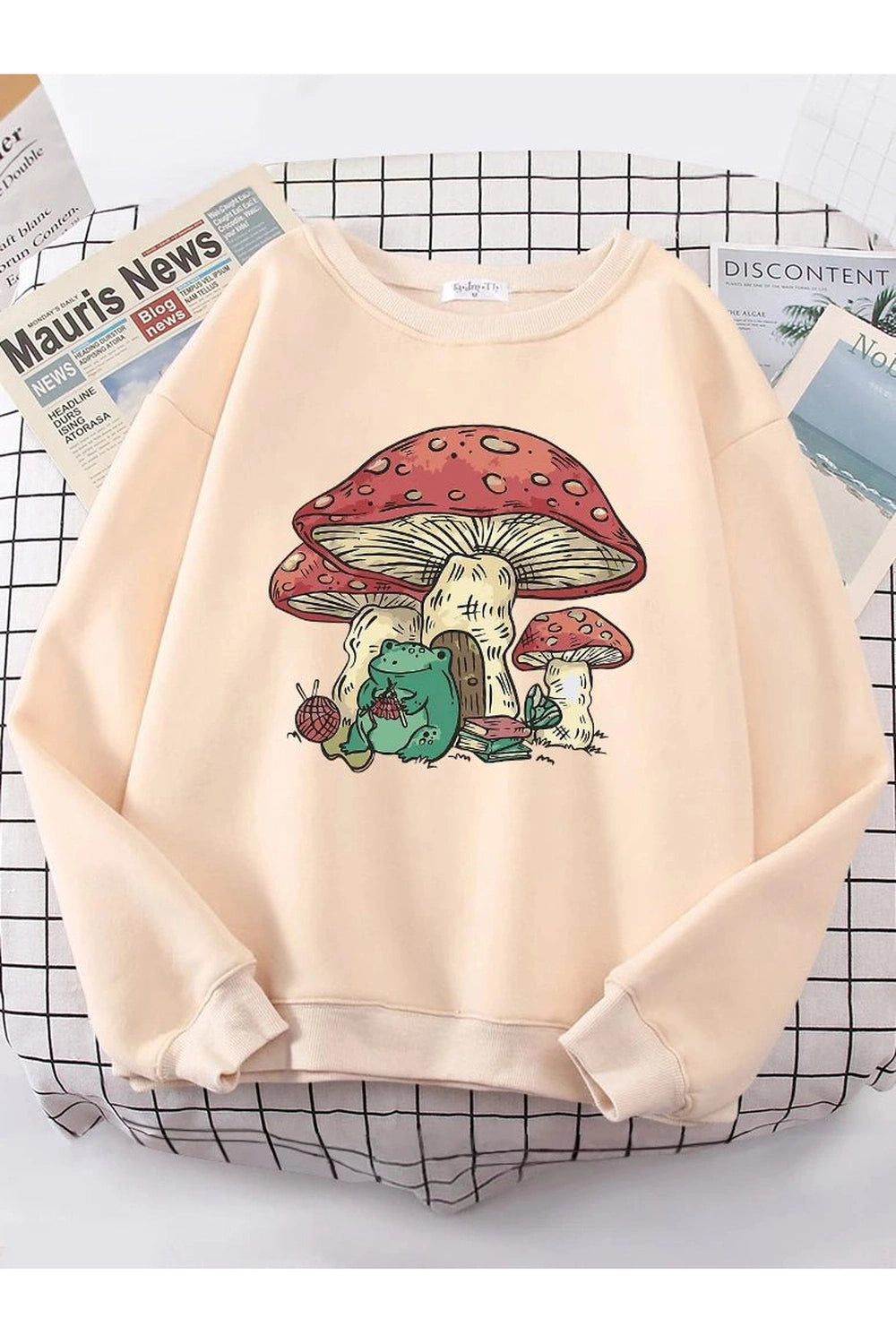 New Style Trends - Aesthetic Mushroom House Frog Oversize Sweatshirt - Outfit Ideas New Style Trends - Aesthetic Mushroom House Frog Oversize Sweatshirt - Outfit Ideas