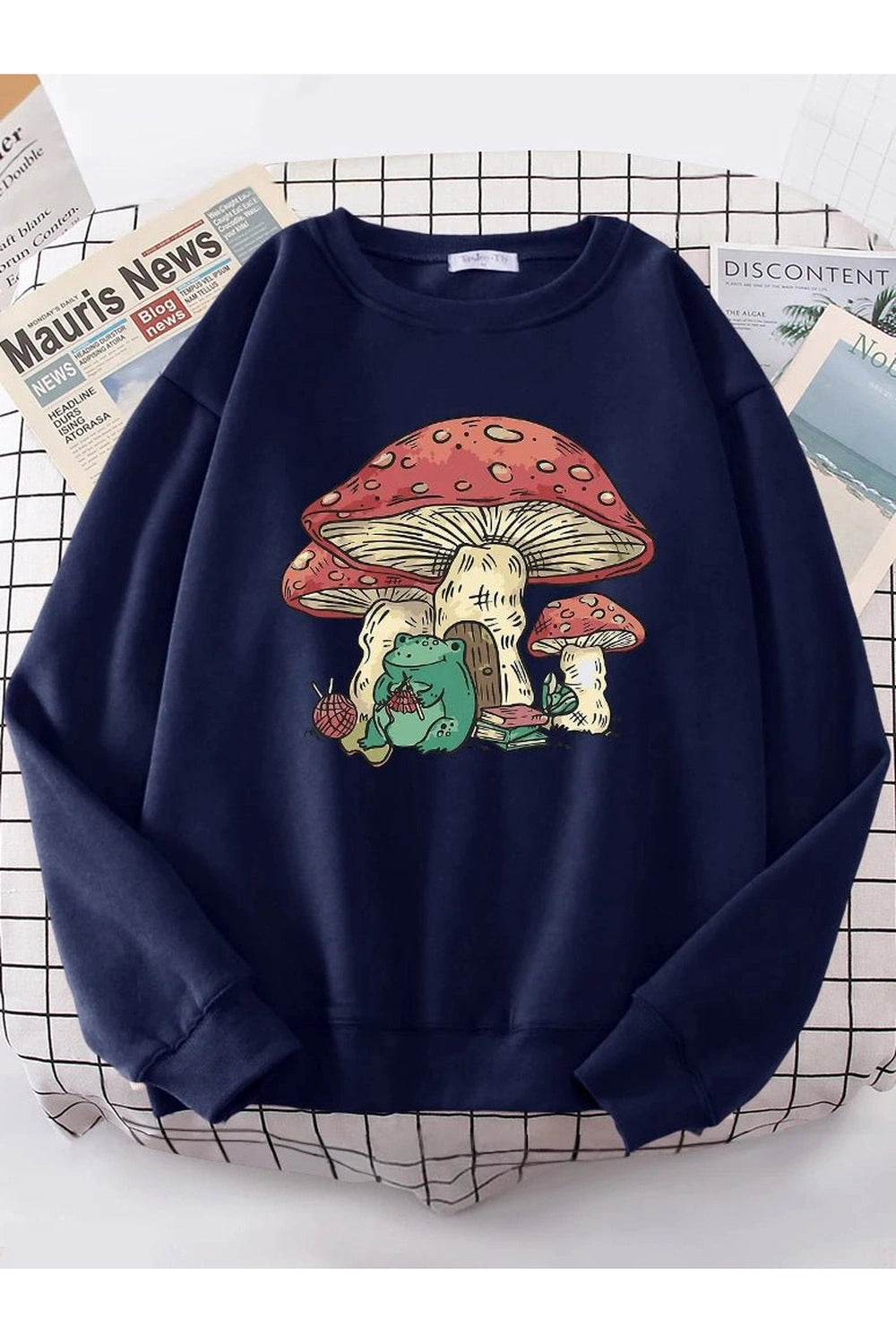 New Style Trends - Aesthetic Mushroom House Frog Oversize Sweatshirt - Outfit Ideas New Style Trends - Aesthetic Mushroom House Frog Oversize Sweatshirt - Outfit Ideas