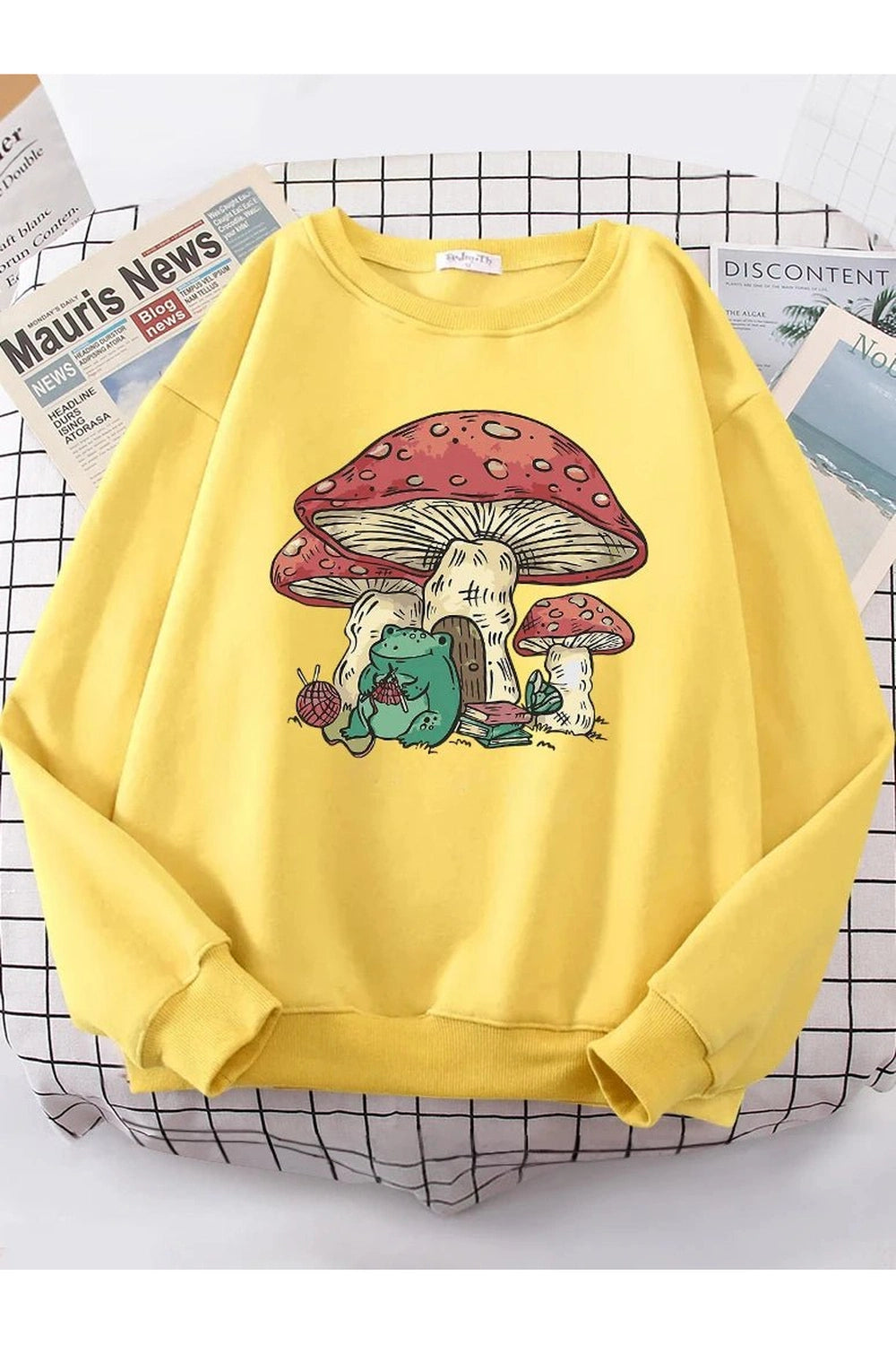 New Style Trends - Aesthetic Mushroom House Frog Oversize Sweatshirt - Outfit Ideas New Style Trends - Aesthetic Mushroom House Frog Oversize Sweatshirt - Outfit Ideas