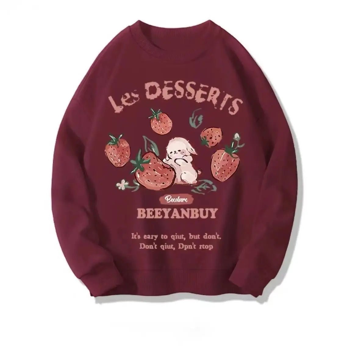 New Style Trends - Aesthetic Strawberry Bunny Chocolate Sweatshirt - Outfit Ideas