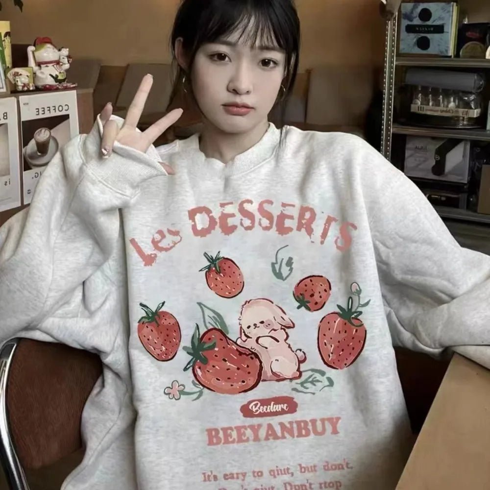 New Style Trends - Aesthetic Strawberry Bunny Chocolate Sweatshirt - Outfit Ideas New Style Trends - Aesthetic Strawberry Bunny Chocolate Sweatshirt - Outfit Ideas