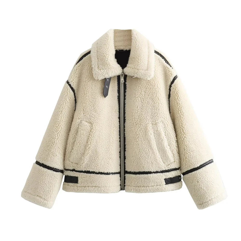 New Style Trends - Alpine Trim Shearling Y2k Jacket - Outfit Ideas