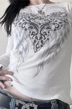 New Style Trends - Alt Angel Graphic Waffle Top - Outfit Ideas