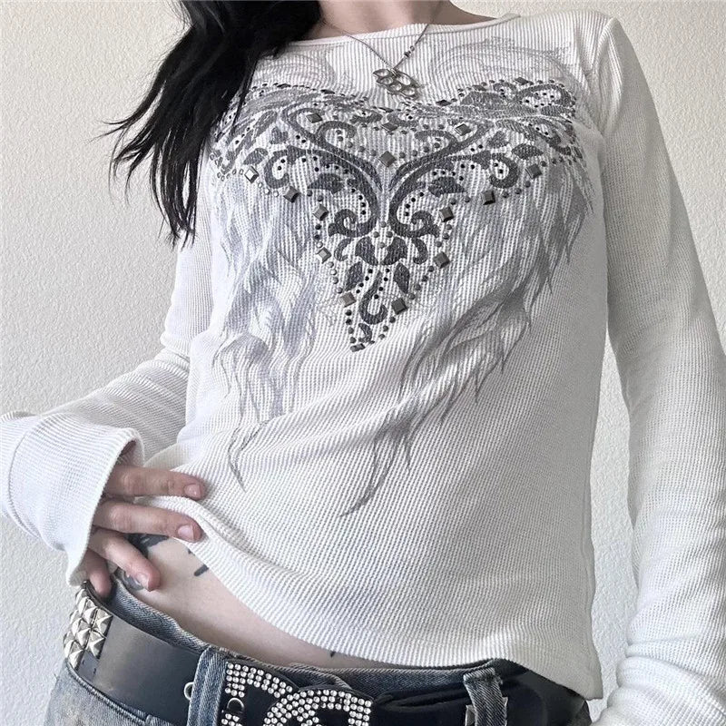 New Style Trends - Alt Angel Graphic Waffle Top - Outfit Ideas New Style Trends - Alt Angel Graphic Waffle Top - Outfit Ideas