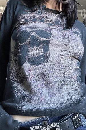 New Style Trends - Alt Angel Graphic Waffle Top - Outfit Ideas