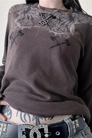 New Style Trends - Alt Angel Graphic Waffle Top - Outfit Ideas