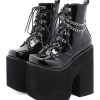 New Style Trends - Alt Autumn Buckle Strap Combat Boots - Outfit Ideas
