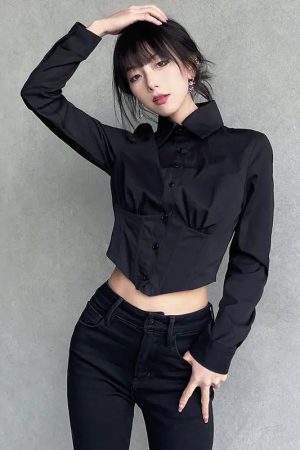 New Style Trends - Alt Corset Button-Up Blouse - Outfit Ideas