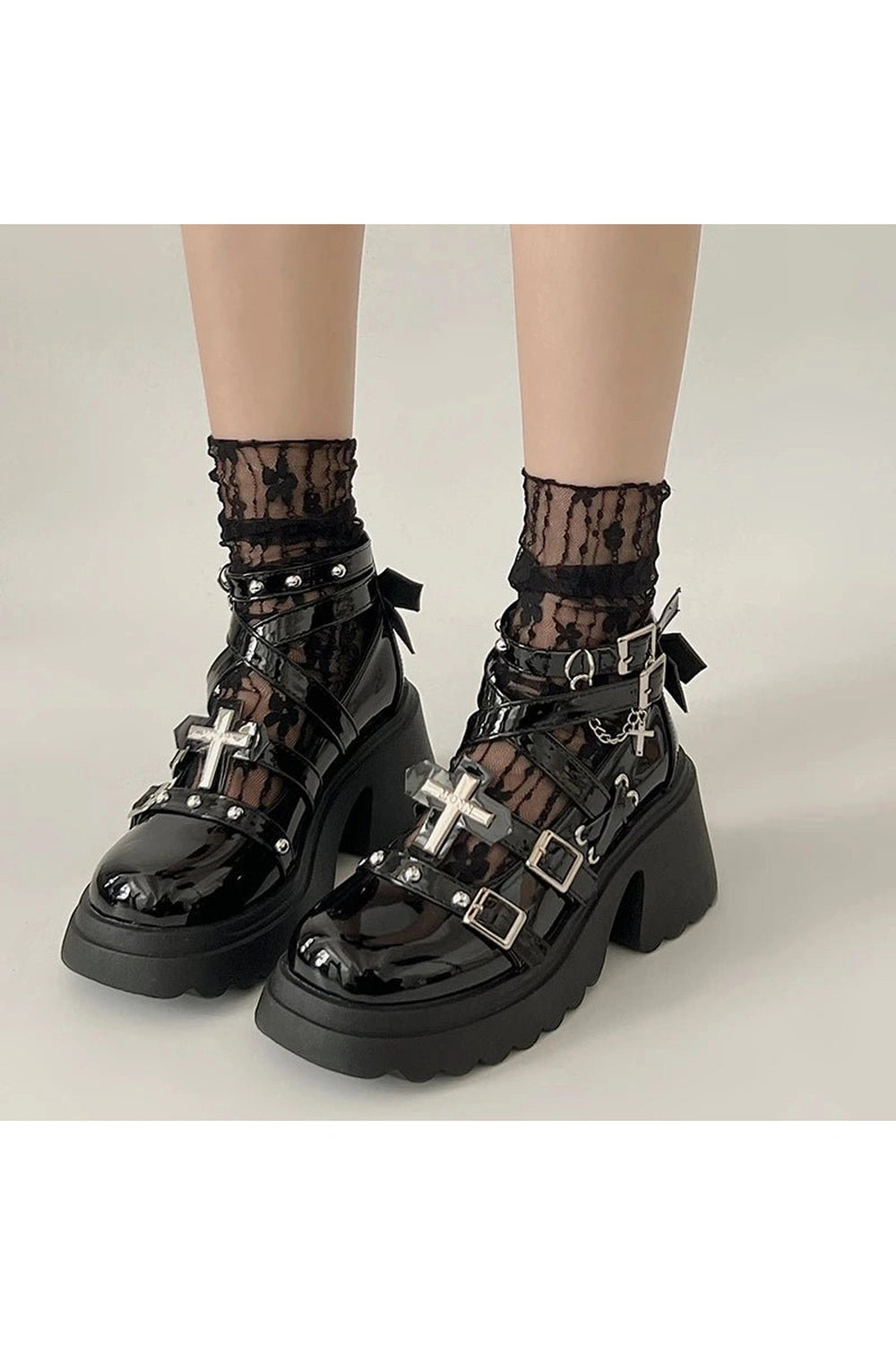 New Style Trends - Alt Dark Angel Chain Strap Shoes - Outfit Ideas