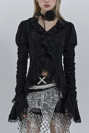 New Style Trends - Alt Dark Romance Blouse - Outfit Ideas