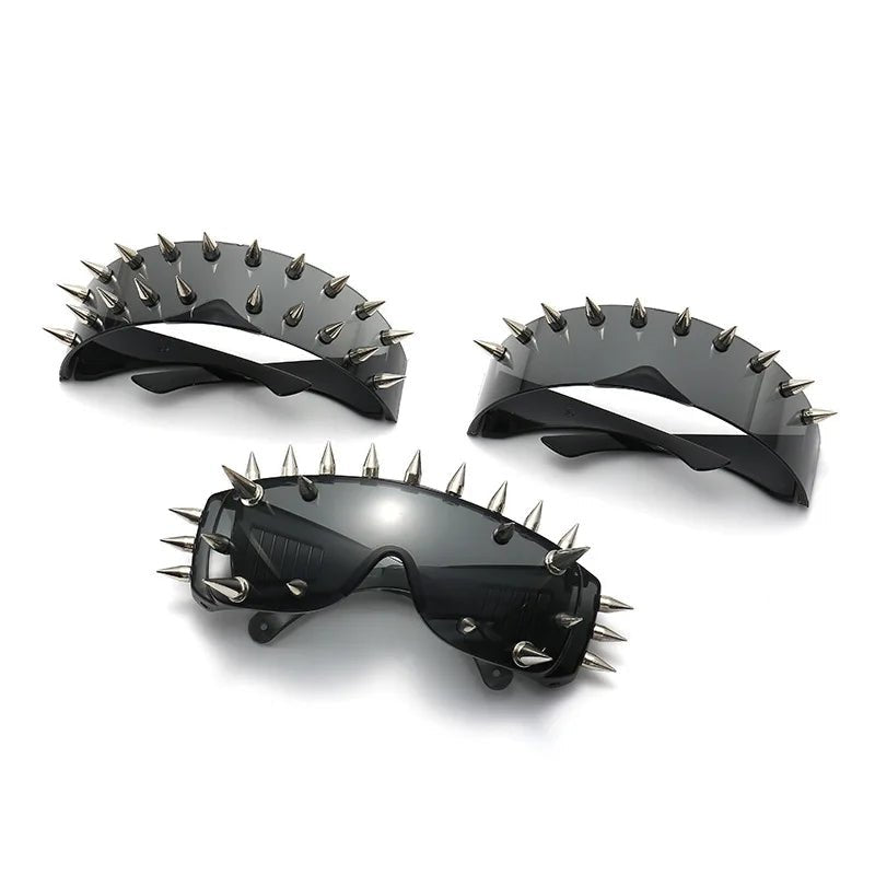 New Style Trends - Alt Edgy Spiked Chaos Shield Sunglasses - Outfit Ideas New Style Trends - Alt Edgy Spiked Chaos Shield Sunglasses - Outfit Ideas