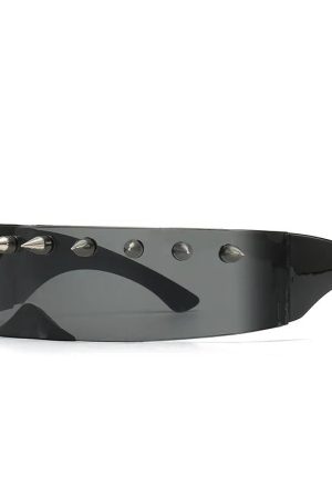 New Style Trends - Alt Edgy Spiked Chaos Shield Sunglasses - Outfit Ideas