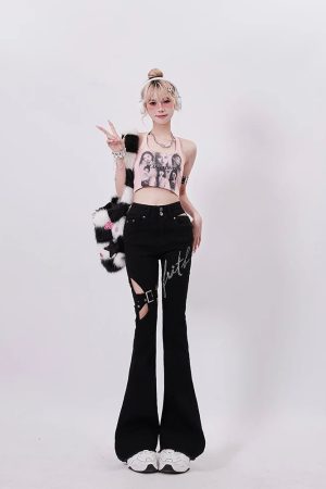 New Style Trends - Alt Faith Buckled Flare Pants - Outfit Ideas