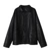 New Style Trends - Alt Fall Oversized Black Leather Shirt Jacket - Outfit Ideas