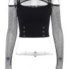 New Style Trends - Alt Fishnet Patchwork Buckle Crop Top - Outfit Ideas