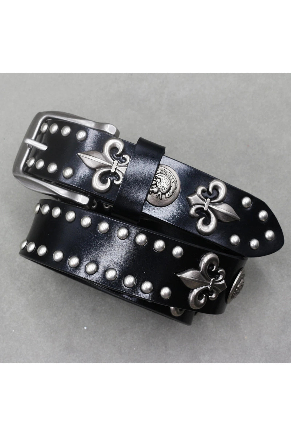 New Style Trends - Alt Fleur-de-Lis Studded Gothic Belt - Outfit Ideas New Style Trends - Alt Fleur-de-Lis Studded Gothic Belt - Outfit Ideas